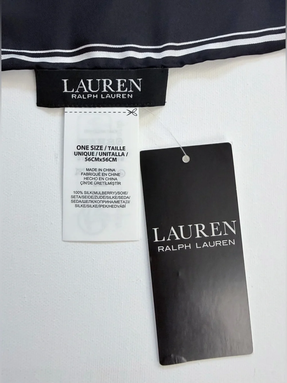 Lauren Ralph Lauren Black & White Polka Dot Silk Scarf/Twillie 22”x 22” Square